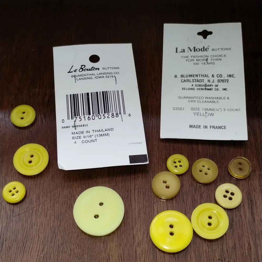 Assorted Yellow Buttons